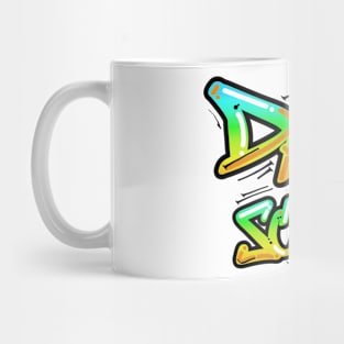 Data Science Graffiti Blue | Hip Hop Urban Street Art Spray Paint Black Mug